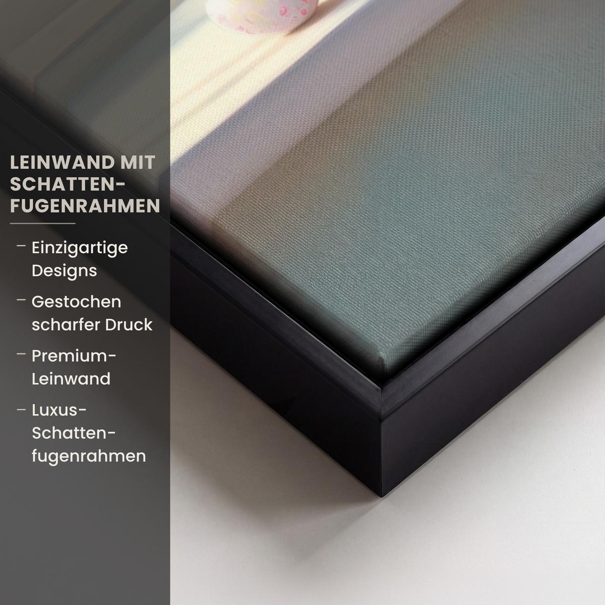 LEINWAND Bilder mit Rahmen - Stillleben - Vase - Osterzweig - 40x60 - Hellblau, Textil (40/60cm) - MuchoWow