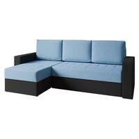 ECKSOFA Calabrini - Blau/Schwarz, Holz/Kunststoff (233/140cm) - MIRJAN24