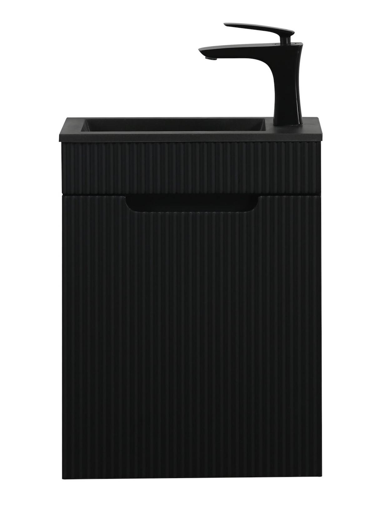 GÄSTE-WC-MÖBELSET Thermis 2 Teile Schwarz Matt - Schwarzes Waschbecken - 40 x 22 x 53 cm - Schwarz, Holz (40/53/22cm) - Badplaats