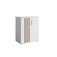 KOMMODE TECTONIC 60/72,7/35cm mit Schubladen 2 Türen Weiß - Weiß, Holzwerkstoff (60/72.7/35cm) - MASSENO