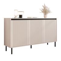 KOMMODE LIRA 149 cm, 3 Schublade(n) Sandbeige - Beige/Schwarz, Holzwerkstoff/Metall (149/100/40cm) - Idohome
