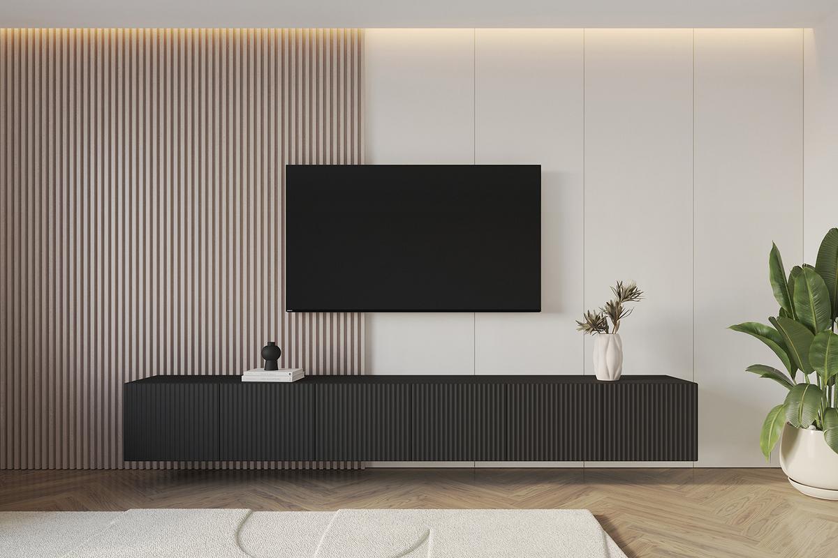 LOWBOARD NOA-2-W 3x100x40x40 cm - Schwarz - Schwarz, Holzwerkstoff (300/40/40cm) - ALTDECOR