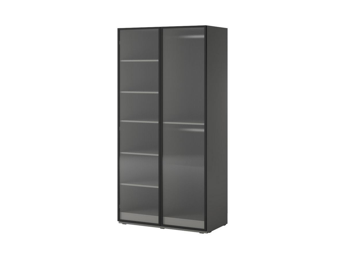DREHTÜRENSCHRANK ATELIO 303/200/51 cm Modern Kleiderschrank 6-türig Grau - Grau, Holzwerkstoff (303/200/51cm) - MASSENO