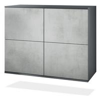 KOMMODE Rova Beton Oxid Optik - Hellgrau, Holzwerkstoff (92.5/73.5/35cm) - Vladon