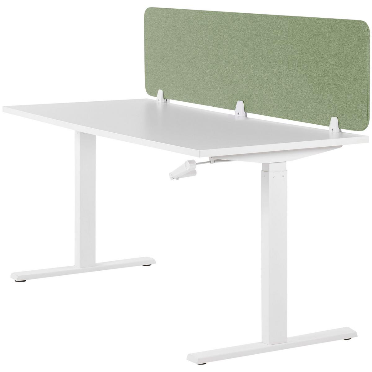 SCHREIBTISCHTRENNWAND 180 x 40 cm Hellgrün Wally - Grün, Textil (180/40/2cm) - Beliani