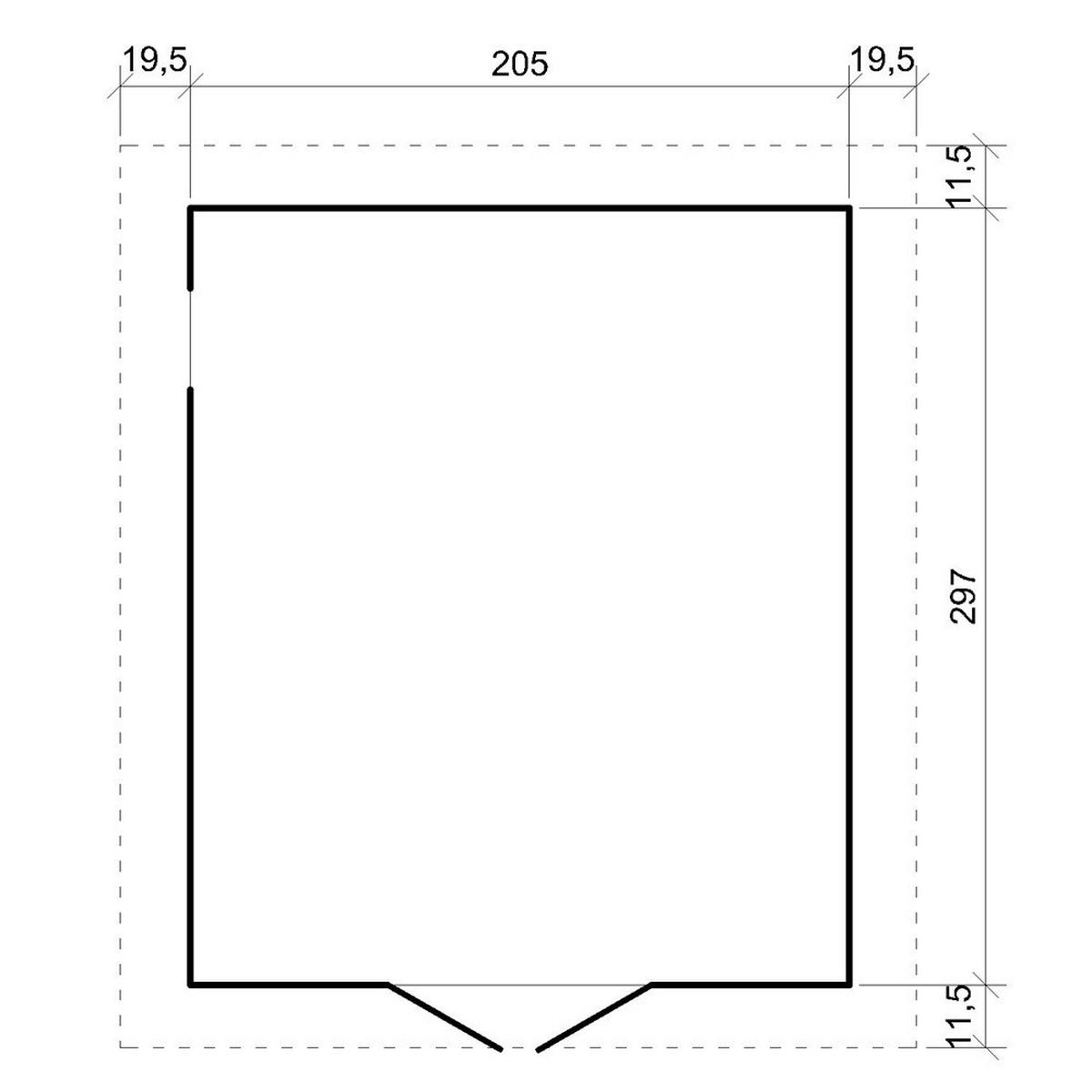 HOLZGARAGE - Abstellraum mit Fenstern- H222x244x320 cm/ 6 m² - M105 - Naturfarben, Holz (205/180/297cm) - Timbela
