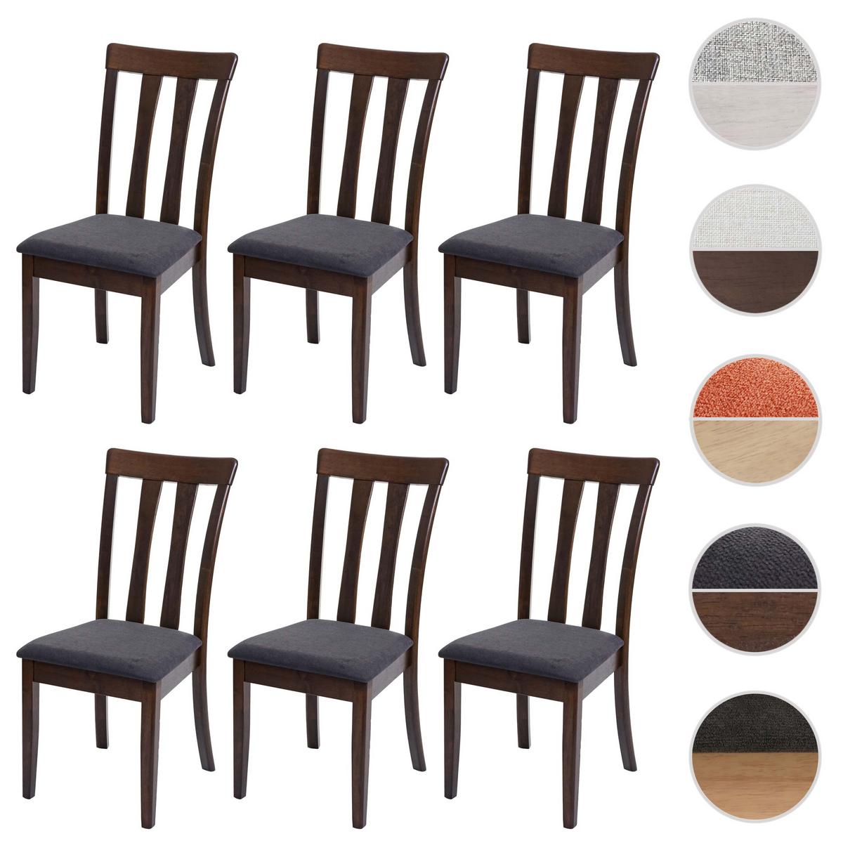 ESSZIMMERSTUHL Anthrazit, Braun 6er-Set - Dunkelgrau/Anthrazit, Holz (42/96/58cm) - MCW