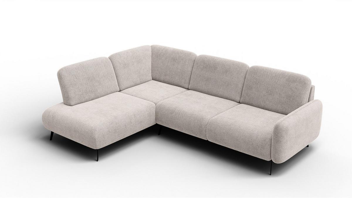 ECKSOFA FEBE 5-Sitzer links, beige - Beige/Schwarz, Holz/Textil (271/190cm) - Wozimo