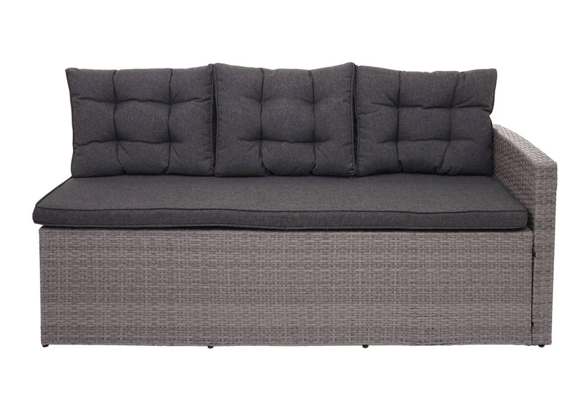 POLY-RATTAN-GARNITUR Grau - Grau, Kunststoff - MCW