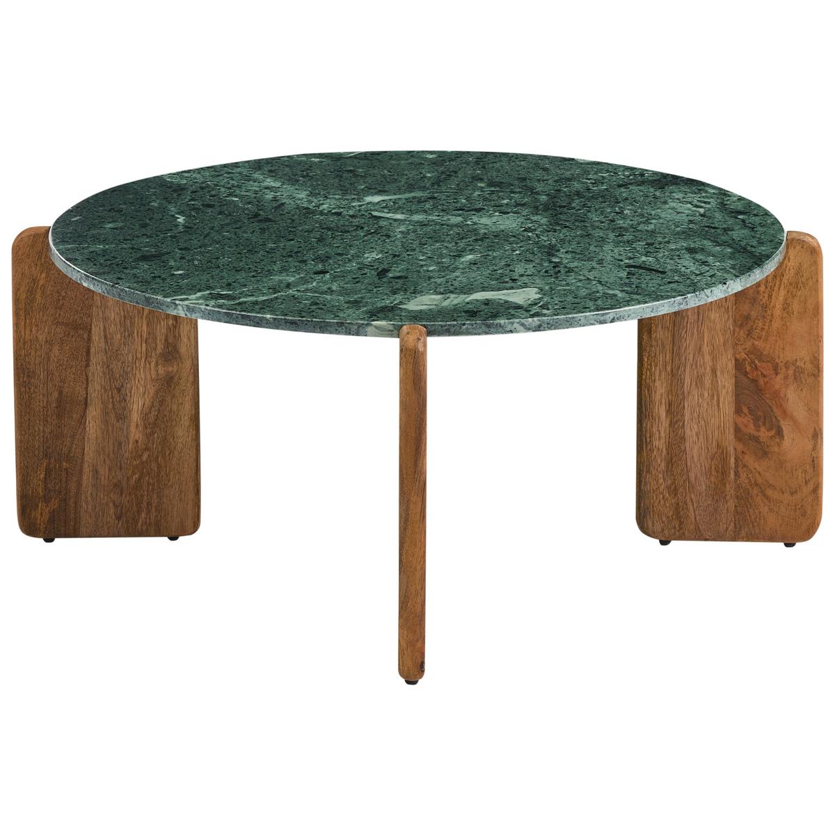 COUCHTISCH Marmor Dunkelgrün Luno - Braun/Grün, Stein (80/80/37cm) - Beliani