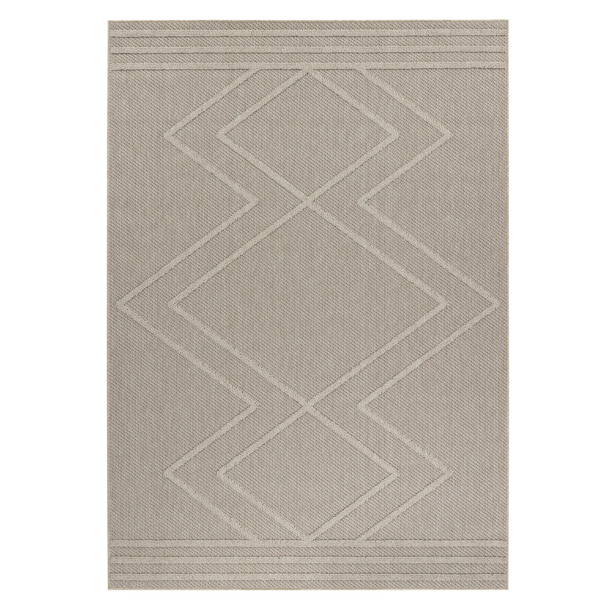 TEPPICH Outdoor IMST in Beige, im Boho-Stil, aus Polypropylen, 140 x 200 cm - Beige, Textil (140/200cm) - KADIMA DESIGN