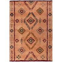 WOLLTEPPICH BRUE, mit Rautenmuster, Pfirsich, 200 x 290 cm - Orange, Textil (200/290cm) - KADIMA DESIGN