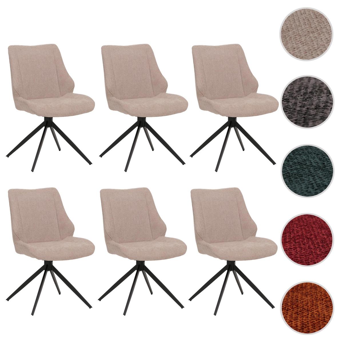 ESSZIMMERSTUHL Schwarz, Beige 6er-Set - Beige/Schwarz, Textil (55/88/62cm) - MCW