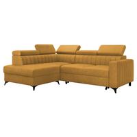 ECKSOFA Milano 2RRLXP, Seite: Links LXP+R+2R - Currygelb, Holz/Textil (249/195cm) - MIRJAN24