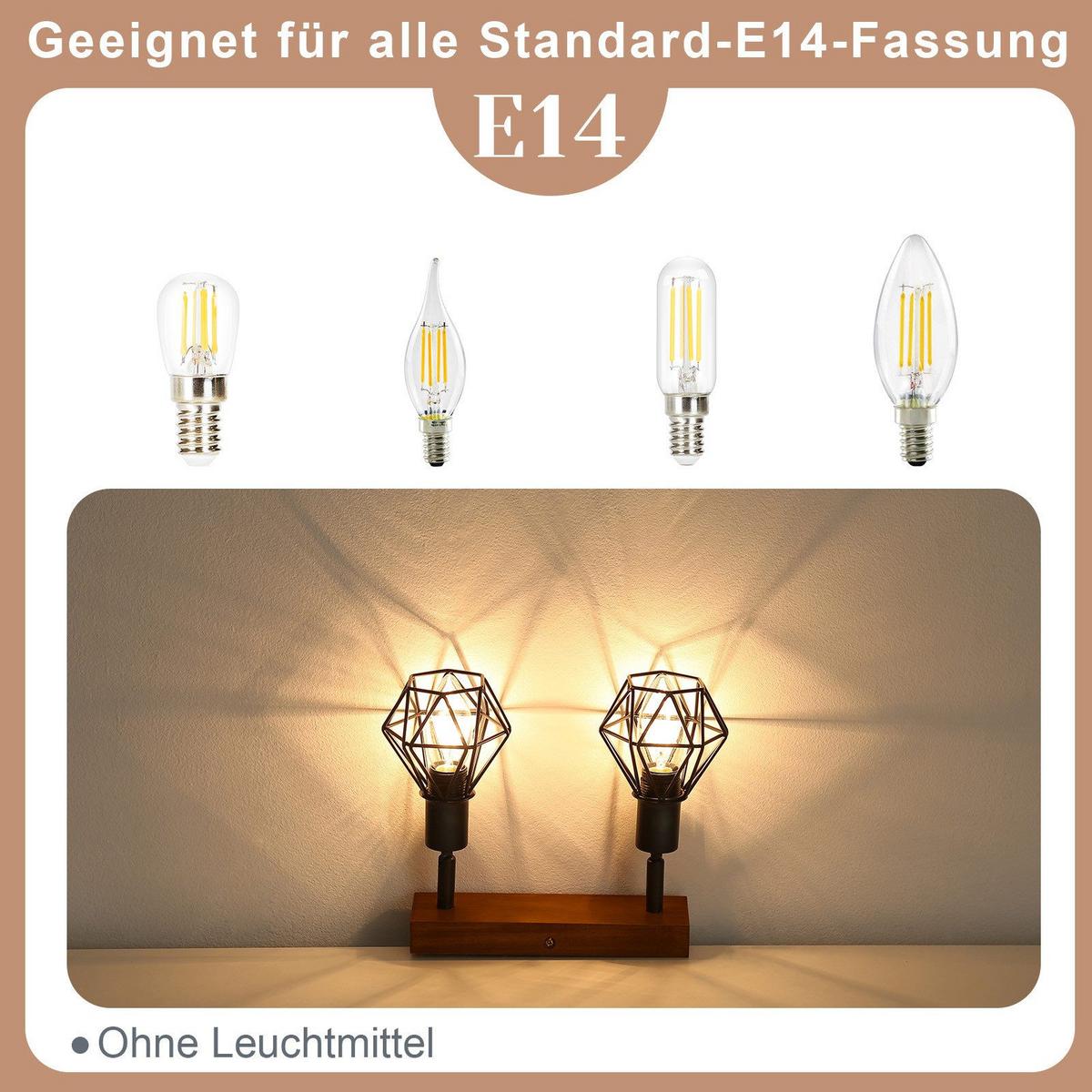 DECKENSTRAHLER Foley 2-flammig 11/20/21.5 cm - Schwarz, Metall (11/20/21.5cm) - Nettlife
