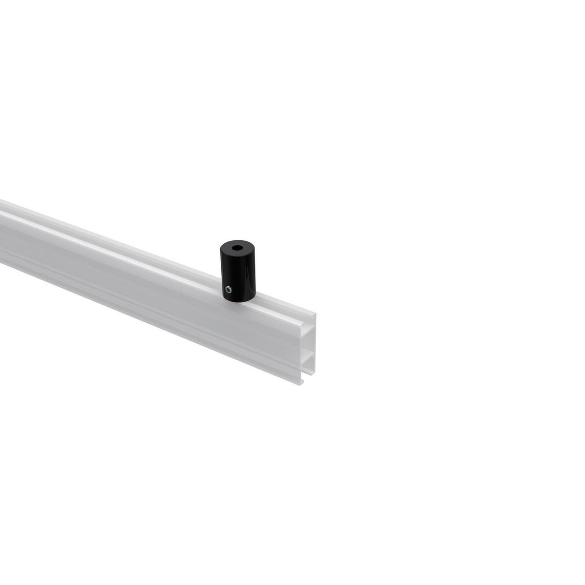 DECKENTRÄGER FÜR GARDINENSTANGEN INNENLAUF 20 mm Ø, Sonius 1-läufig, Schwarz, Packung 2 Stück - Schwarz, Metall (1.6/3/1.6cm) - INTERDECO