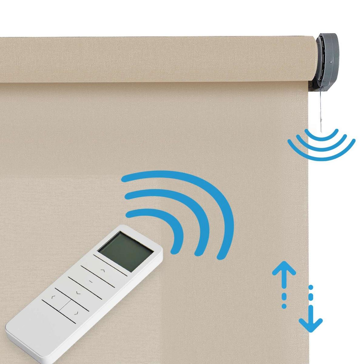 ROLLO motorisiert, Beige, 100 x 250 cm - Beige, Kunststoff (100/250cm) - STORESDECO