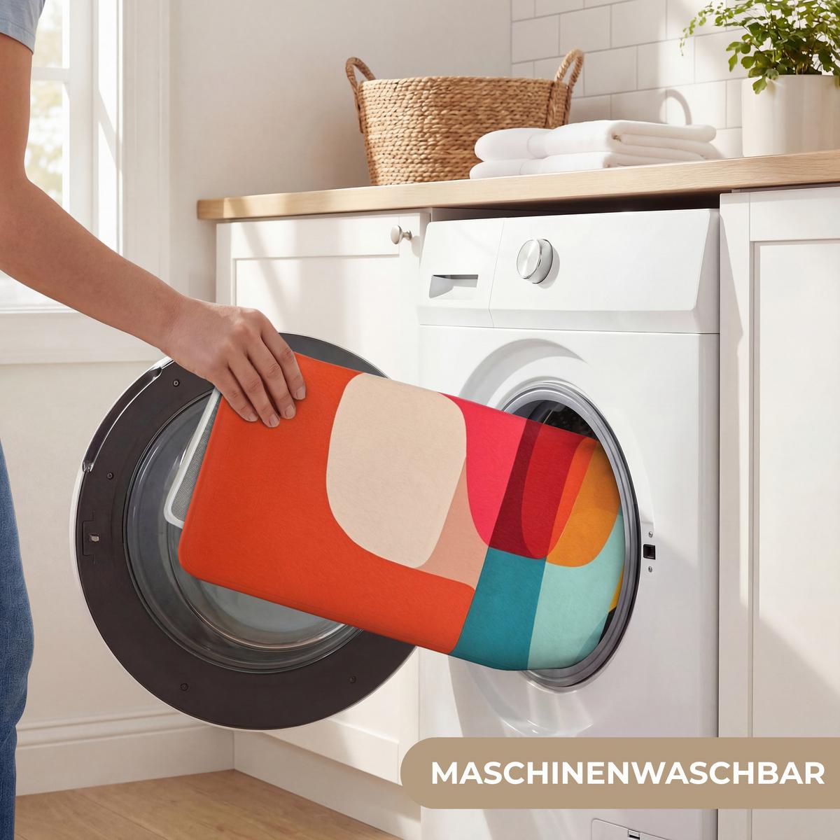 BADEMATTE Formen - Bunt - Abstrakt - Flugzeuge 120x60 cm - Multicolor, Textil (120/60cm) - OnlyWow