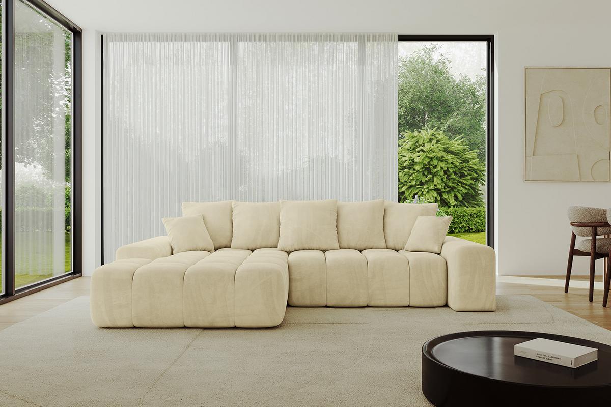 ECKSOFA Ottomane Links ENSI-L - 267x164x69 cm Taupe - Taupe, Holzwerkstoff/Kunststoff (267/164cm) - ALTDECOR