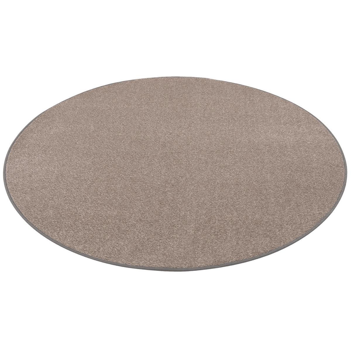 TREND VELOURS TEPPICH JOY RUND - Taupe, Textil (100/100cm) - Snapstyle