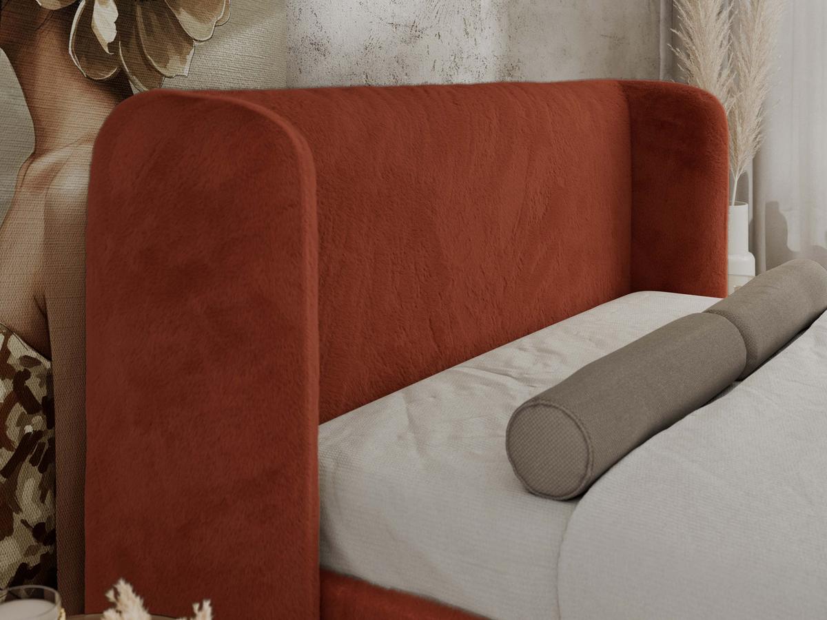 POLSTERBETT EMORA CLASSIC DUO 160/200 - Orange Plüsch - Multipocket-Matratze - Orange, Textil (160/200cm) - MKS