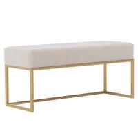 POLSTERBANK PURE 90 cm Metallgestell, Gold / Beige - Beige, Textil/Metall (90/44/30cm) - Idohome