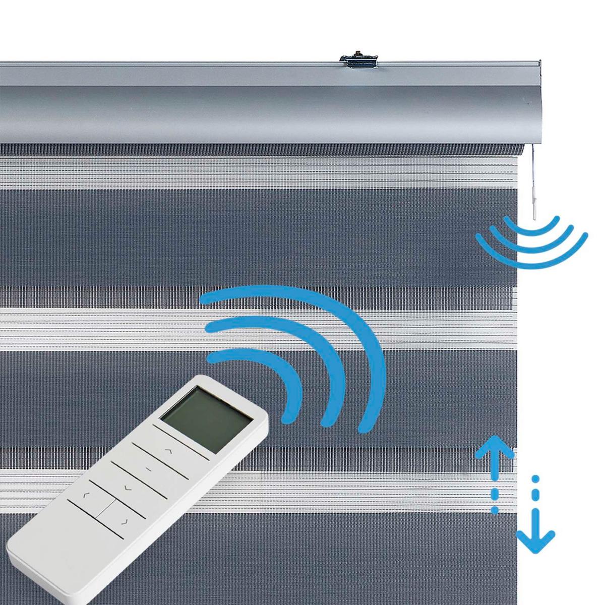 DOPPELROLLO Motorisiertes Silber 100x250 cm - Silberfarben, Kunststoff (100/250cm) - STORESDECO