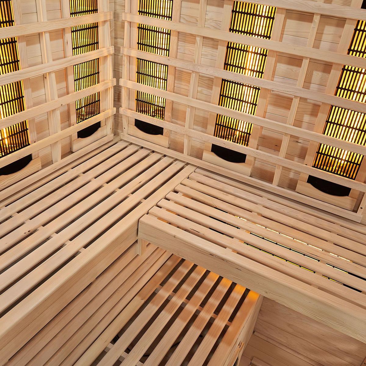 INFRAROTKABINE Kiruna150 mit Dual Technologie & Hemlockholz - Naturfarben, Holz (150/200/150cm) - Artsauna