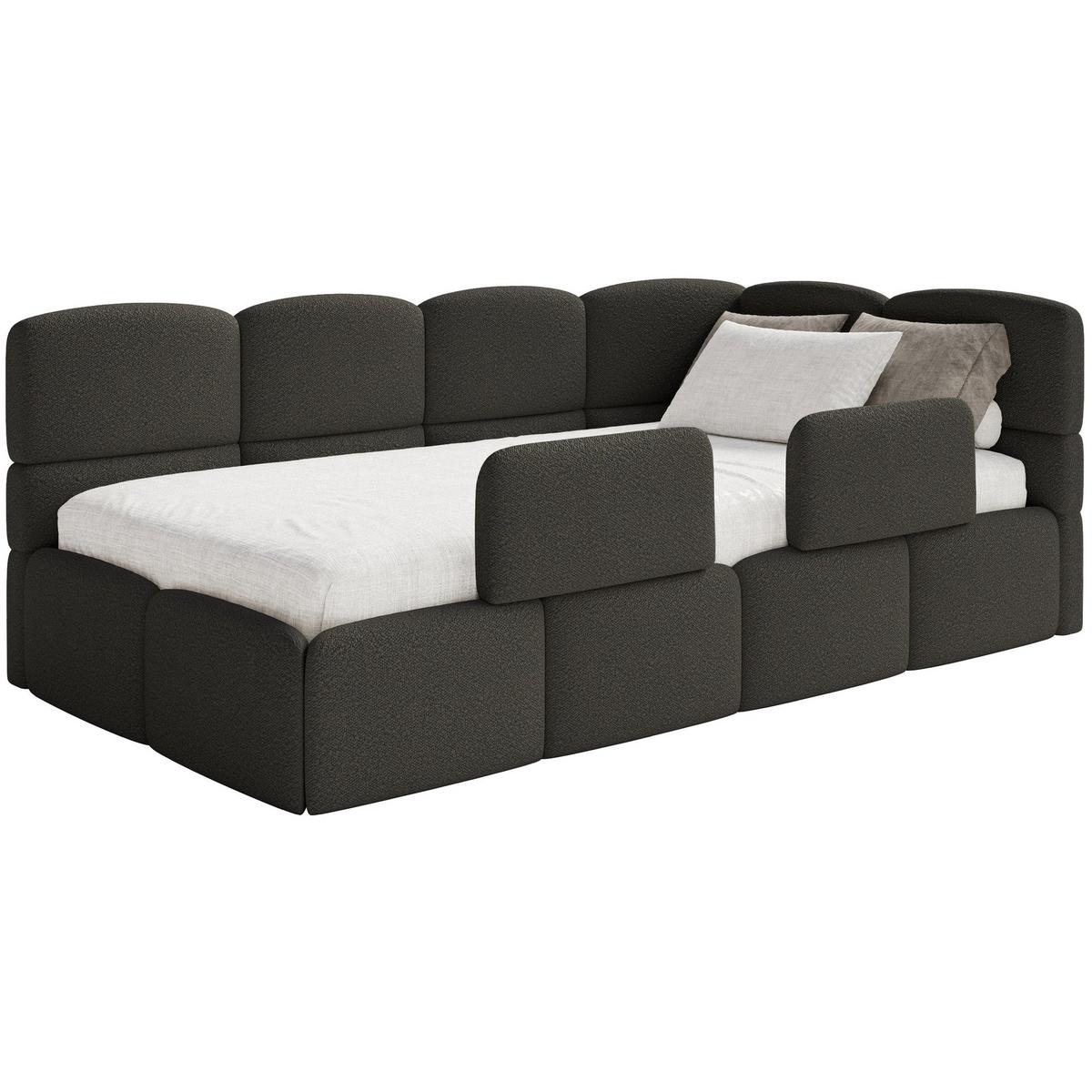 KINDERBETT Cloudy Braun 120 cm, Bouclé - Schwarz/Braun, Kunststoff/Textil (120/200cm) - Selsey