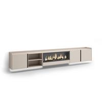 LOWBOARD, Beige, 315/35/50cm, Kamin mit Feuereffekt XXL - Beige, Holzwerkstoff (315/50/35cm) - Skraut Home