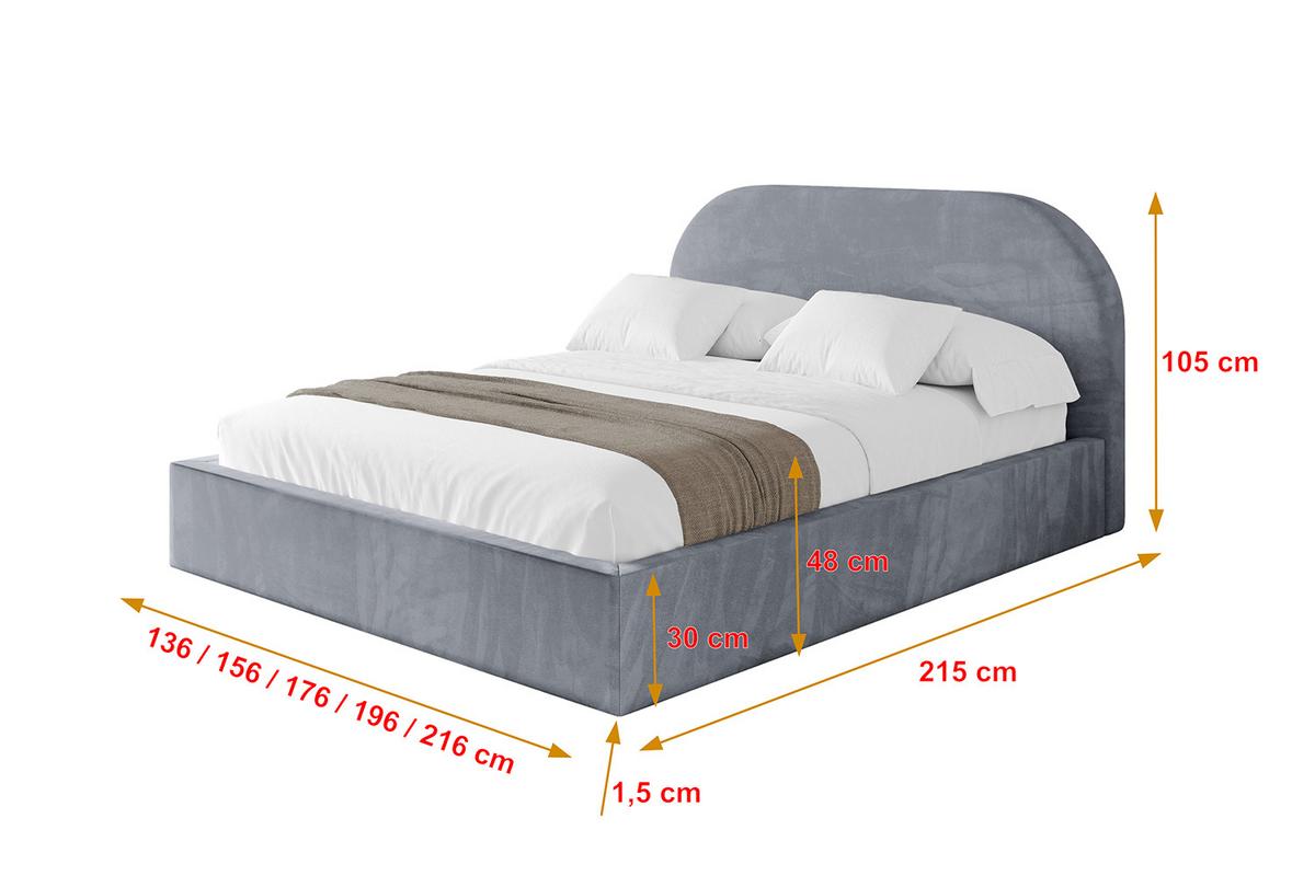 POLSTERBETT mit Bettkasten und Lattenrost, Boxbett ohne Matratze - TIVON 180x200 Grau - Grau, Holzwerkstoff/Textil (180/200cm) - ALTDECOR