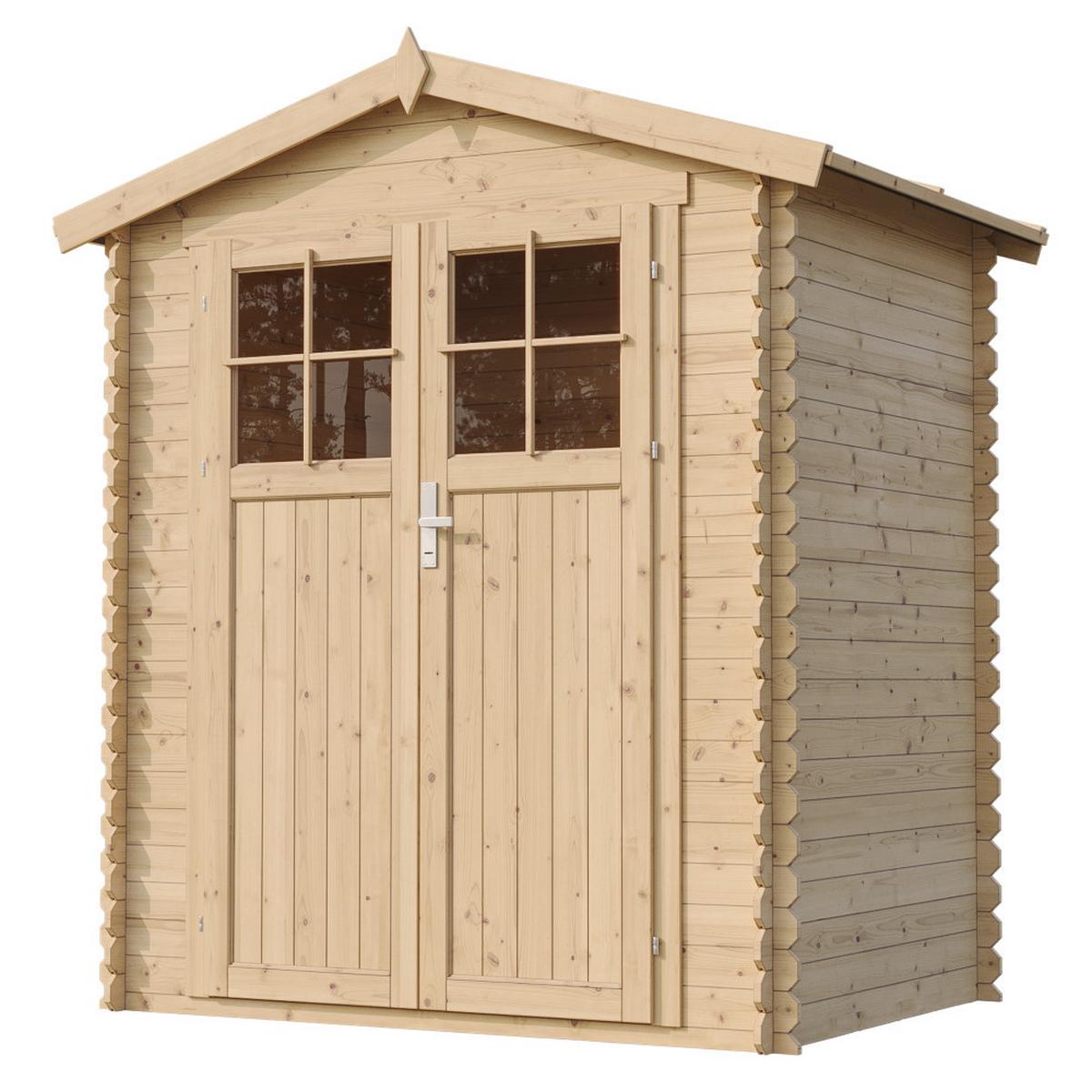 HOLZHAUS GARTENHAUS M367F - B196xL136xH218 cm/ 1.98 m2 - Beige, Holz (180/218/136cm) - Timbela