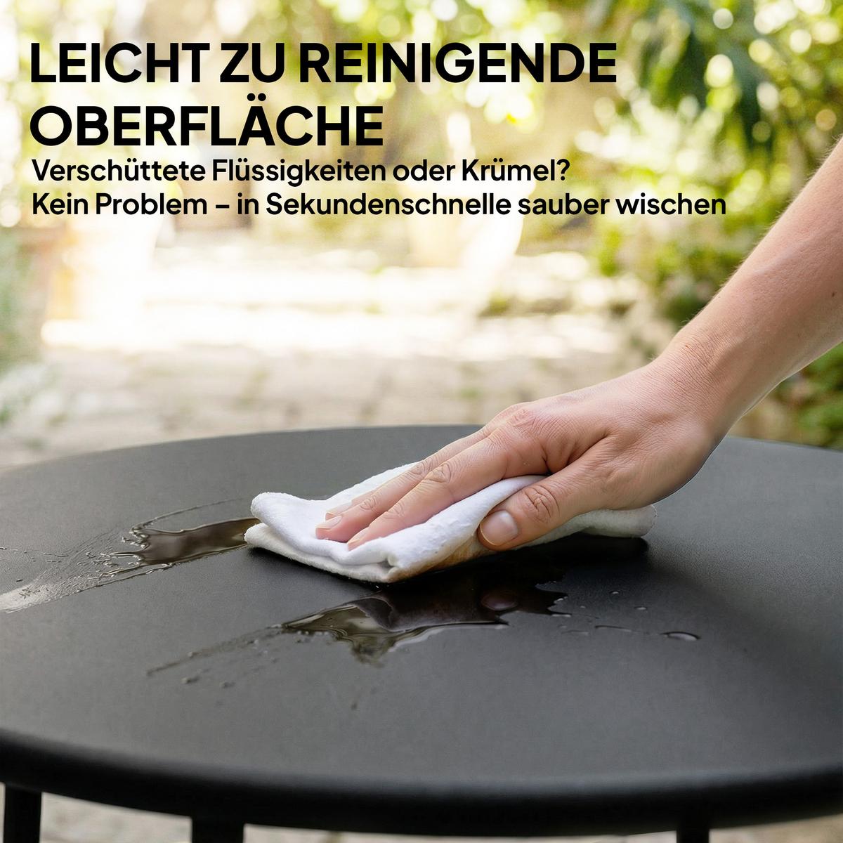 GARTENTISCH Metall Schwarz - Schwarz, Metall (50/50/45.5cm) - Outsunny