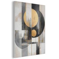 AKUSTIKBILD Abstrakt - Gold - Silber - Formen - Ästhetisch - Modern Kunstdruck Schlafzimmer 50x70 cm - Goldfarben, Kunststoff (50/70/0.9cm) - MuchoWow