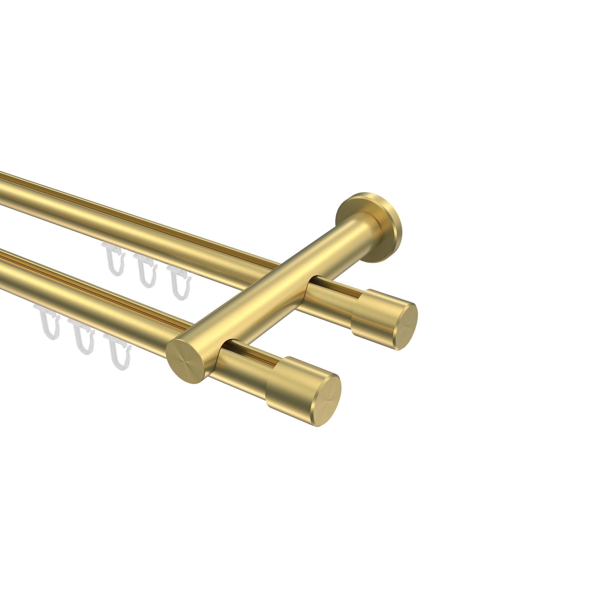 GARDINENSTANGE INNENLAUF Platon Santo 120 cm, 2-läufig, 20 mm Ø Messing-Optik - Messingfarben, Metall (120cm) - INTERDECO
