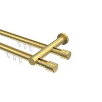 GARDINENSTANGE INNENLAUF Platon Santo 120 cm, 2-läufig, 20 mm Ø Messing-Optik - Messingfarben, Metall (120cm) - INTERDECO