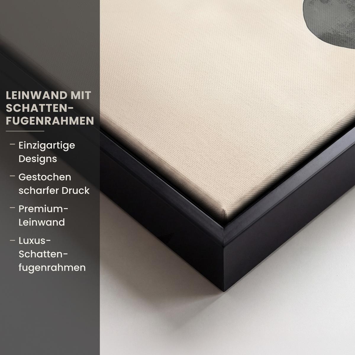 LEINWAND Bilder mit Rahmen - Japandi - Wabi sabi - Beige - 30x20 - Taupe, Textil (30/20cm) - MuchoWow