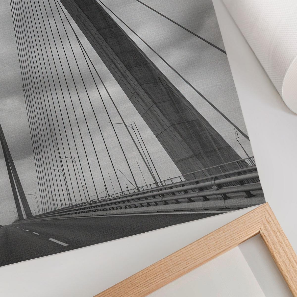 POSTER - 29x42 cm - Sample - Moderne Brücke - Grau, Textil (29/42/0.1cm) - TULUP