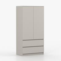 DREHTÜRENSCHRANK SOLO 2D2S II 90 cm Kaschmir/Kaschmir, 2-türig, zwei Schubladen, grifflos - Kaschmir, Holzwerkstoff (90/180/50cm) - imoebel24