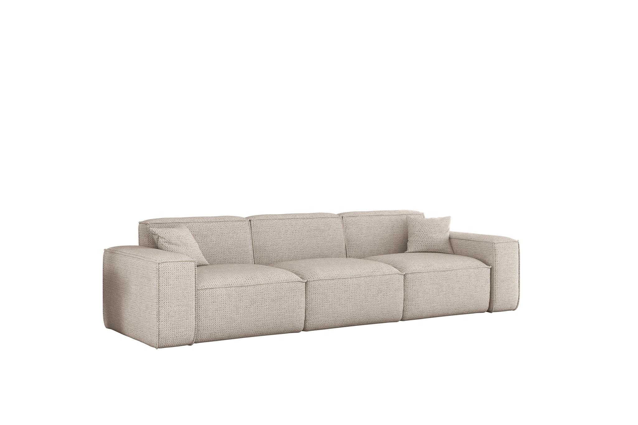 SOFA 3-sitzer Celes Premium In Artico - Creme, Holzwerkstoff/Textil (218/73/90cm) - Fun Möbel