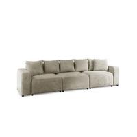 SOFA Megan 3-sitzer In Poso - Beige, Holzwerkstoff/Textil (327/75/98cm) - Fun Möbel