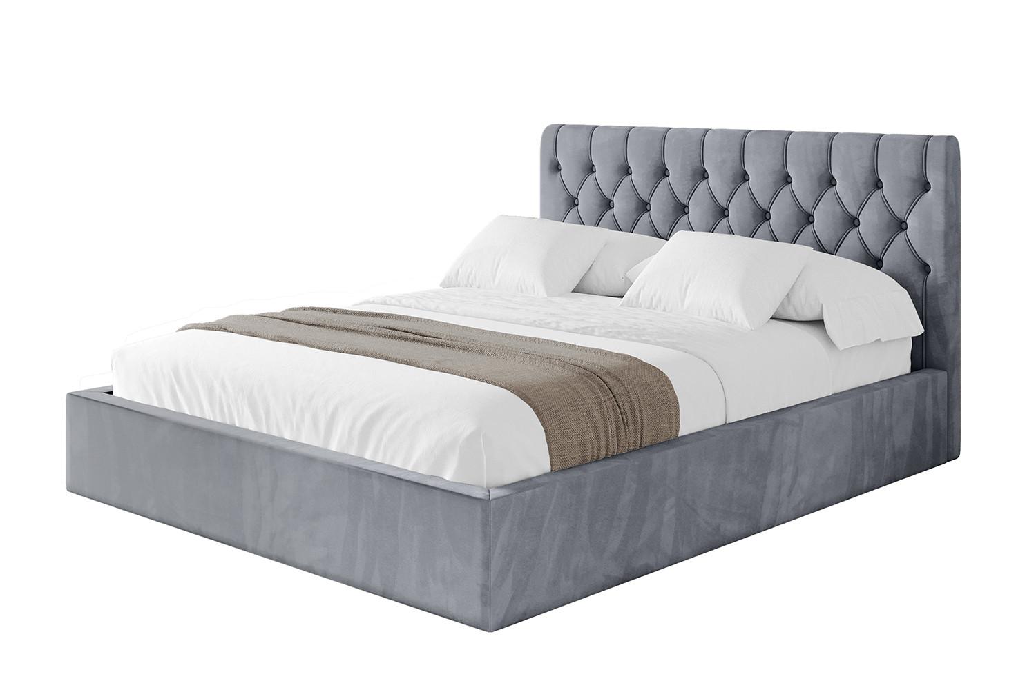 POLSTERBETT mit Bettkasten und Lattenrost, Bett mit Matratze H3/H4 - RENO 180x200 Grau - Grau, Holzwerkstoff/Textil (180/200cm) - ALTDECOR