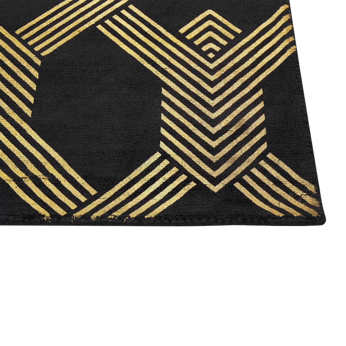 KURZFLOR-TEPPICH Vekse 230/160 cm - Schwarz, Naturmaterialien (160/230cm) - Beliani