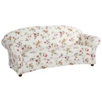 SOFA Landhaus 2,5-Sitzer Kama Bezug Flachgewebe Blumenmuster 2 - Rot/Weiß, Kunststoff (202/85/81cm) - 58aufmkessel