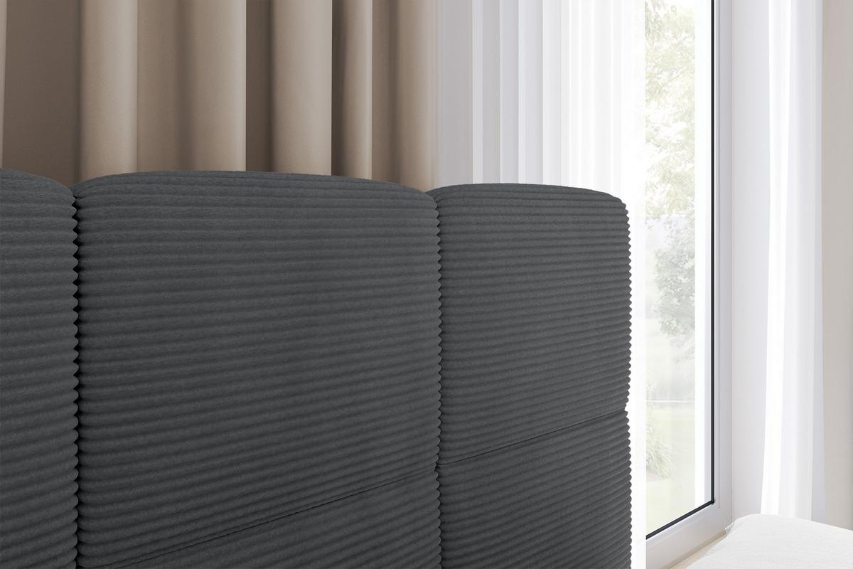 EINZELBETT Jugendbett mit Bettkasten Links, ohne Matratze - LIVY 100x200 Dunkelgrau - Graphitfarben, Holzwerkstoff/Textil (100/200cm) - ALTDECOR