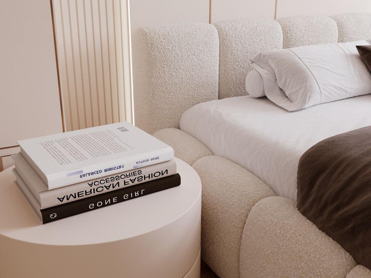 POLSTERBETT Cloud Low 160x200 Bouclé-Stoff Beige - Beige, Textil (160/200cm) - Graingold