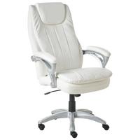 CHEFSESSEL Kunstleder Cremeweiß Chief - Weiß, Kunststoff (71/119/71cm) - Beliani