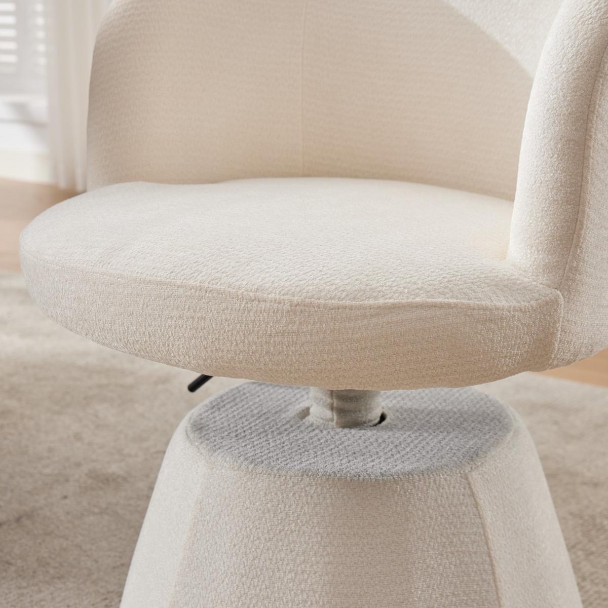 DREHSTUHL Höhenverstellbar 360° Barhocker Chenille - Beige, Textil (57.5/92.5/60cm) - Urban Meuble