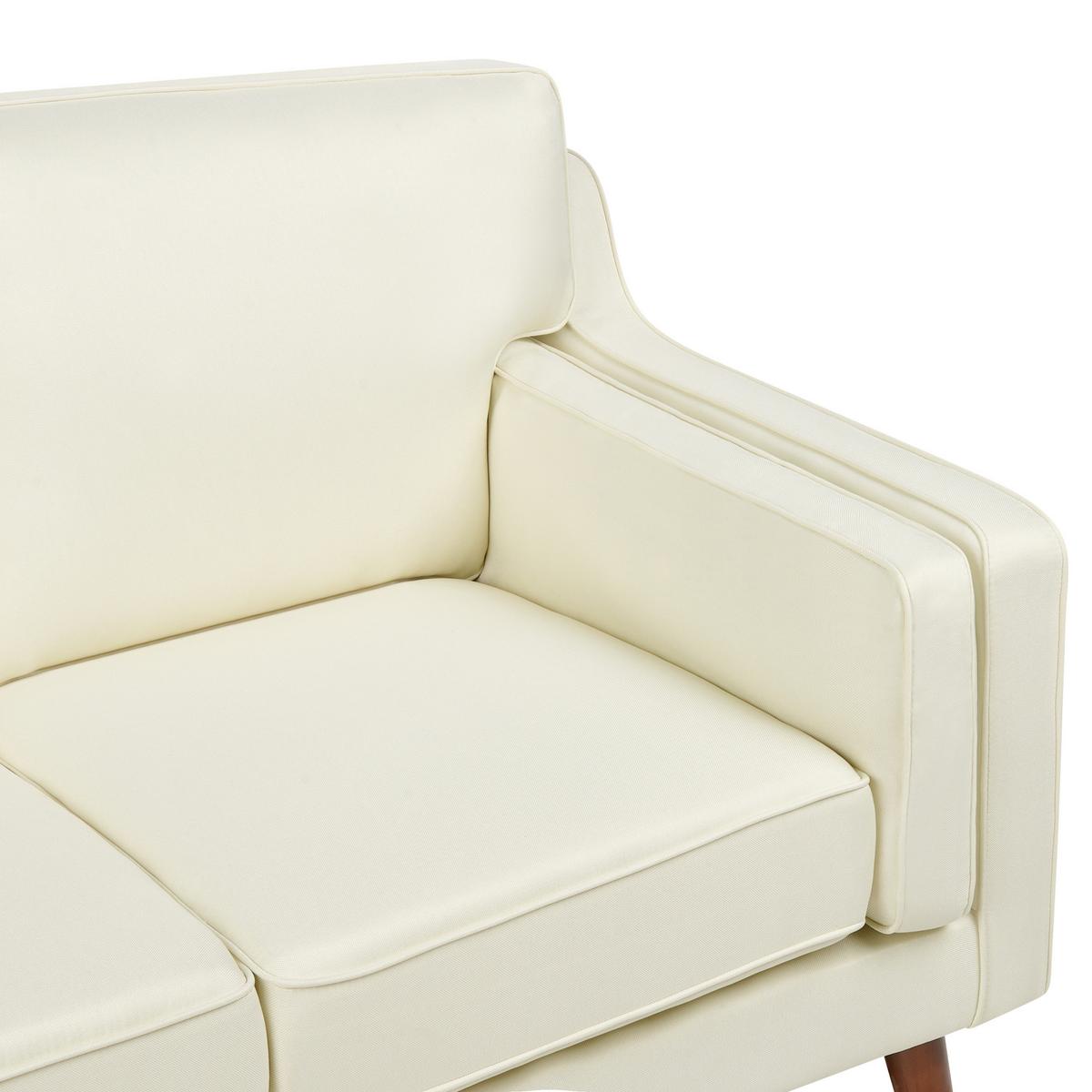 2-SITZER-SOFA cremeweiß Lokka - Hellbraun/Weiß, Textil (150/85/83cm) - Beliani