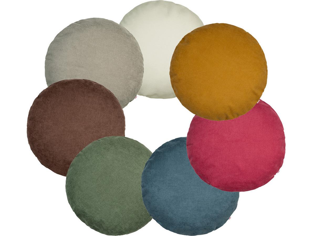 KISSENHÜLLE Rund FarbTon Chenille-Haptik kaffe-braun 60 cm Ø - Braun, Textil (60/60cm) - beties Heimtextil